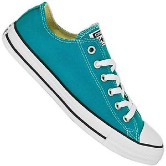 converse turquoise low tops